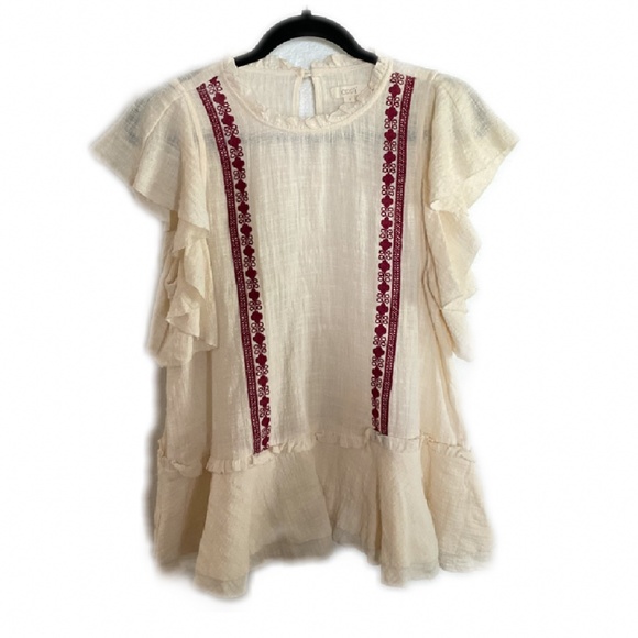 ODDY Tops - ODDY Gauzy Boho Tunic Festival Top Sz M